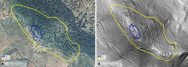 Comparativa entre lo que detecta LiDAR y el ojo humano de los restos arqueológicos